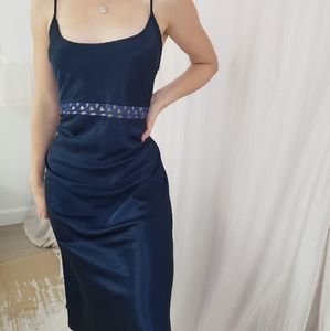 2/40🍉 Beautiful navy vintage slip on dress